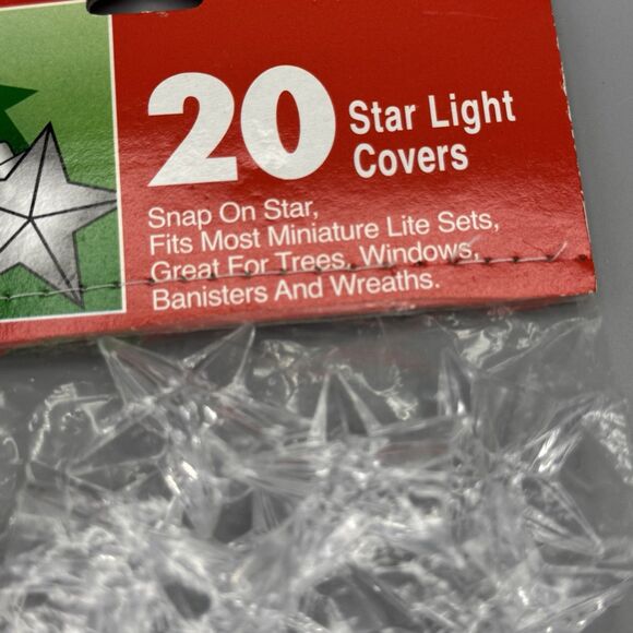 Vintage 20 Snap On Star Light Covers Wreath Miniature Lite Set Trees Seasonal - Picture 2 of 3
